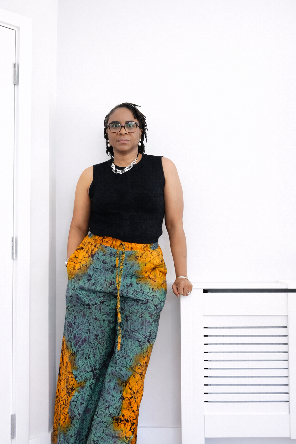 3/4 Hand Dyed Palazzo Pants – Teal Bloom