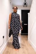 Full length elastic waist trousers with sleeveless free top 